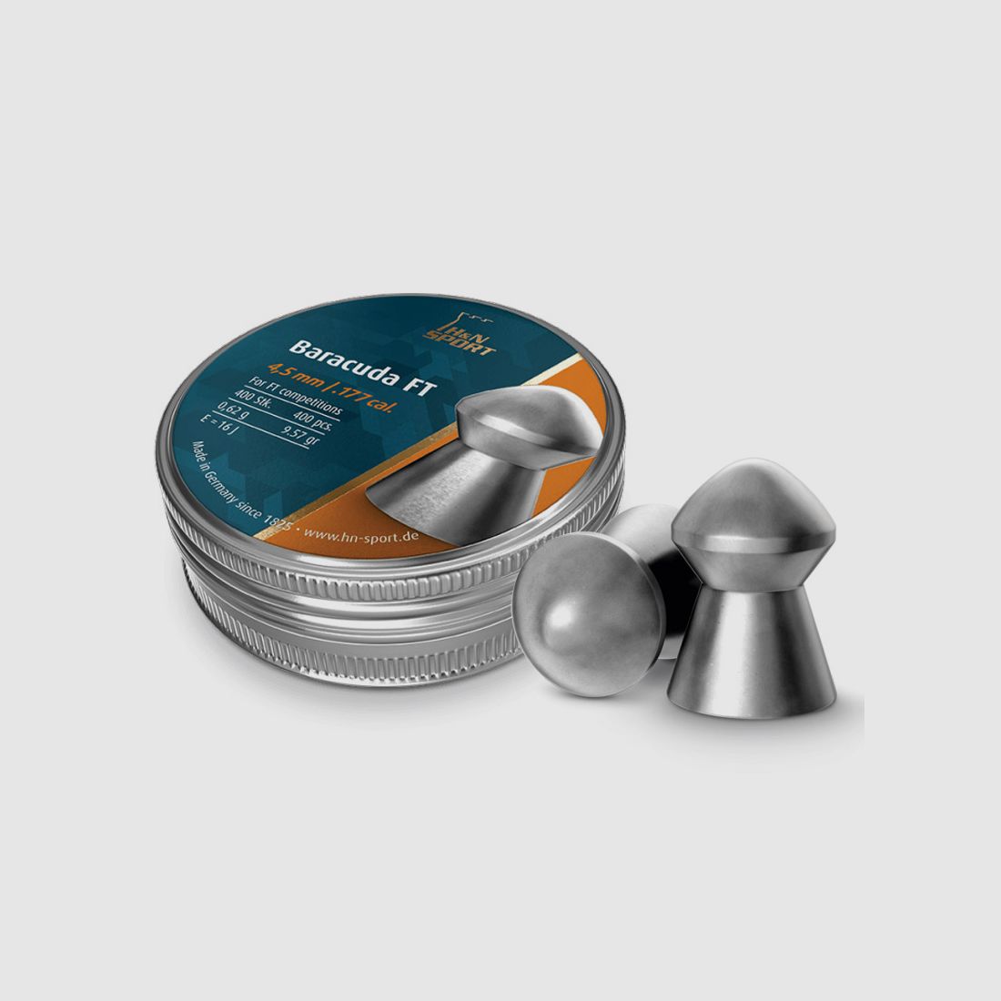 Diabolo H&N Baracuda FT, Rundkopf, Kaliber 4,51 mm, 0,62 g, 400 StĂĽck