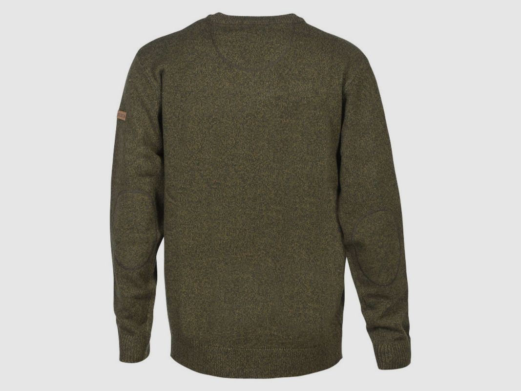 Khaki V-neck Sweater - 70% Acrylic 30% Wool, image 4 of 6