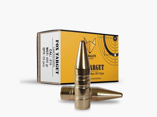 Fox Bullets Target .416 25,9 g / 400 gr bleifreie Geschosse – 25 Stück