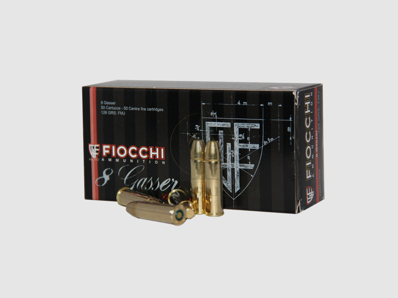 Fiocchi 8mm Gasser 126grs. FMJ 50 pz.