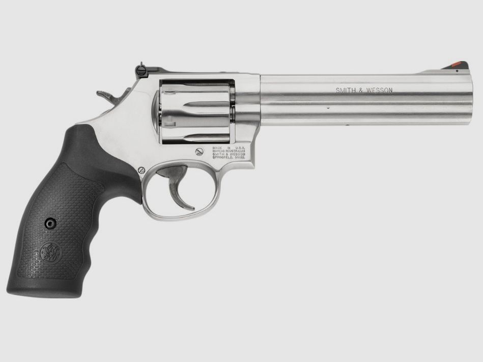 SMITH & WESSON - Revolver 686 WO Stainless rotes Rampenkorn 6"