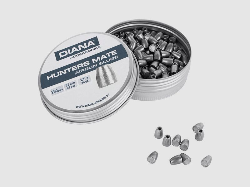 Hohlspitz Diabolos Diana Hunters Mate Slugs Kaliber 5,5 mm 1,81 g 28 gr glatt 250 StĂĽck