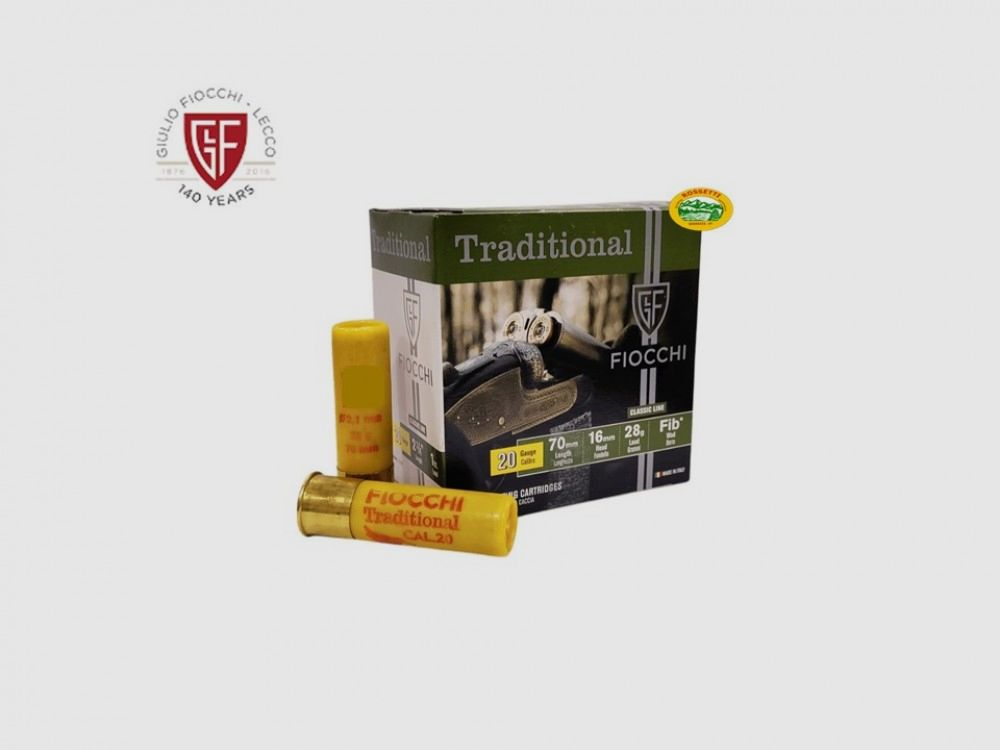 FIOCCHI cartucce Traditional Feltro cal.20 gr.28 pb.10 senza contenitore