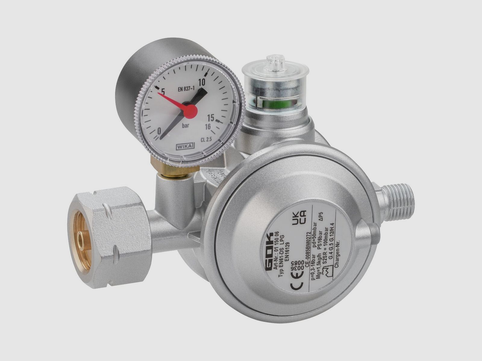 Gasregler 1,5 kg/h Komb.A x G1/4LH-KN UEDS Man.