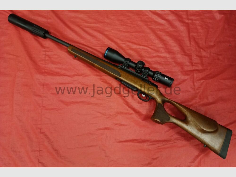 BRENNER BR20308 Win. drewniany uchwyt z otworem z 3-15x50 Meohunter LP .308Win