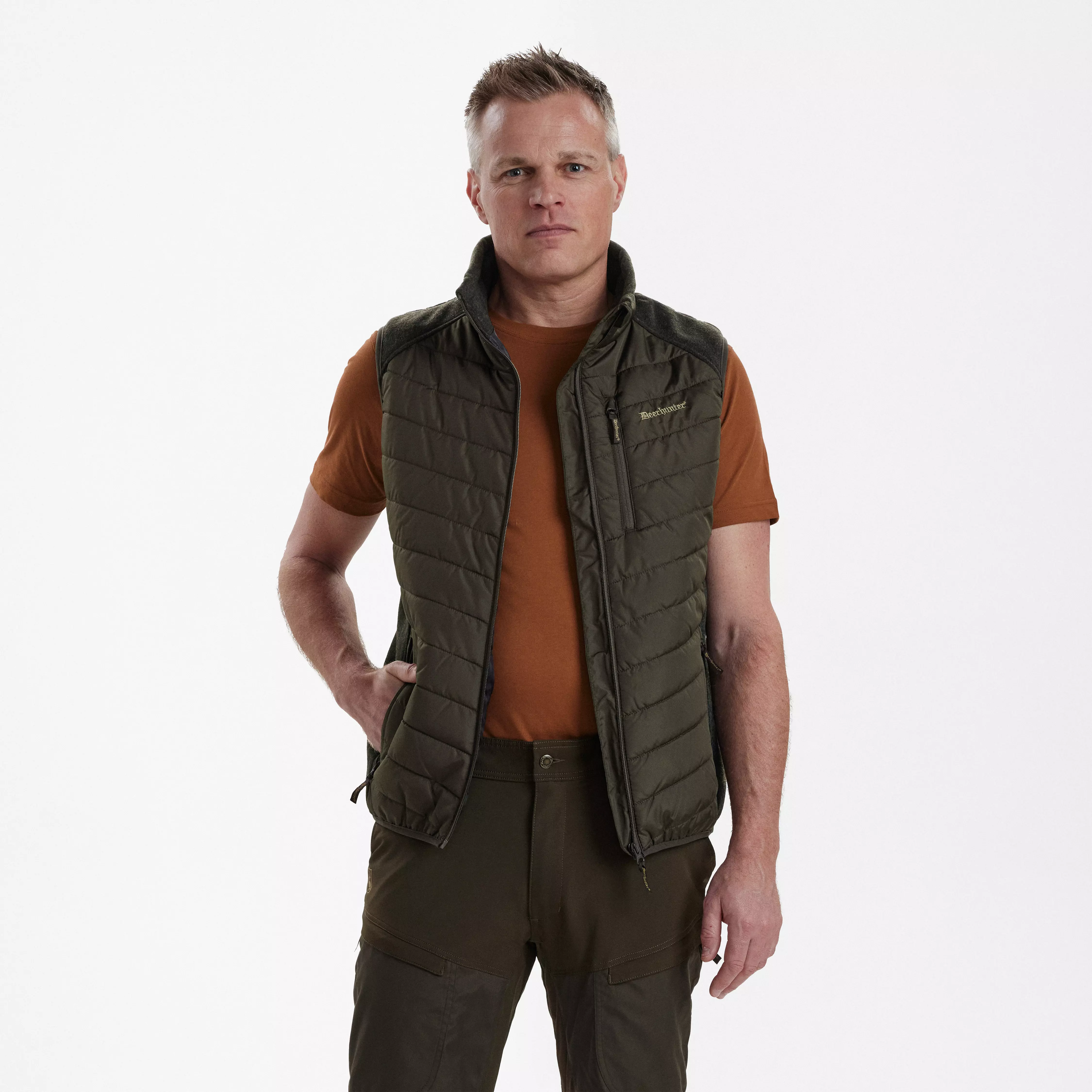 Moor gewatteerd vest met breisel - Timber