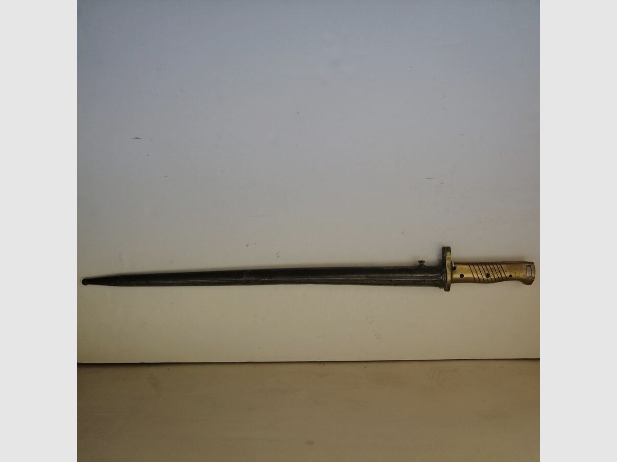 Rarissime ERSOC Bajonett Ersatz EB75 deutsch – Griff aus Messing auf Basis Klinge des Bajonetts mit Hülse Albini Braendlin, Bild 3 von 15