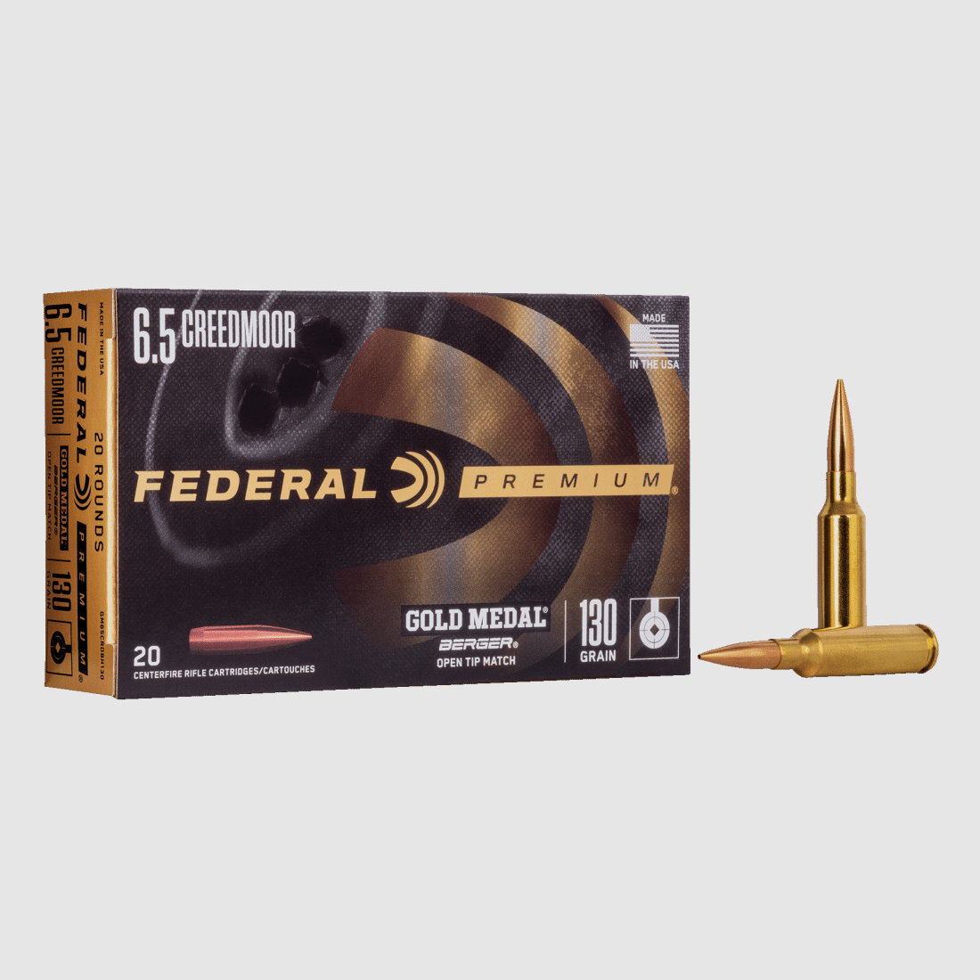 6.5 Creedmoor Federal Gold Medal Berger AR Hybrid OTM Tactical 130grs. – 20 pcs.
