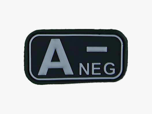 Fritzsch 3D Blutgruppenpatch A Neg schwarz-weiß