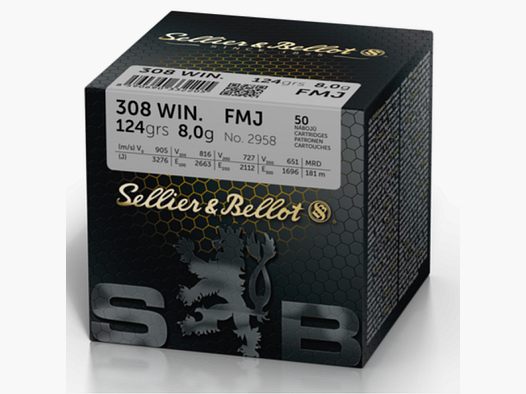 308 Winchester S&B FMJ 124gr VE50