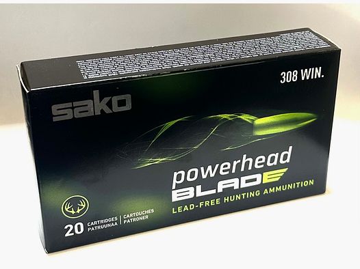 Sako 133000944 .308 Win. Powerhead Blade 10,5g 162grs. Bleifrei Büchsenmunition