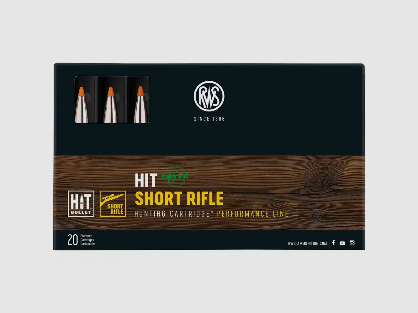 RWS 8X57 IS HIT Short Rifle 10,4g 160gr sin plomo