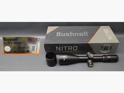 Zielfernrohr Bushnell Nitro 3-18x56 Abs. A4 Leuchtabsehn, Neuware aus Geschäftsauflösung