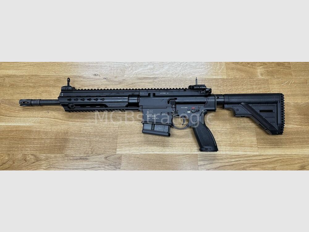 Heckler & Koch MR308 A3 13" - semi-automatic rifle .308 Win. including silencer ASE UTRA Dual 762-Short-QM2 Gen2 Cerakote black / color black - H&K MR 308 A3 - civilian version of the H&K 417 / H&K G27k