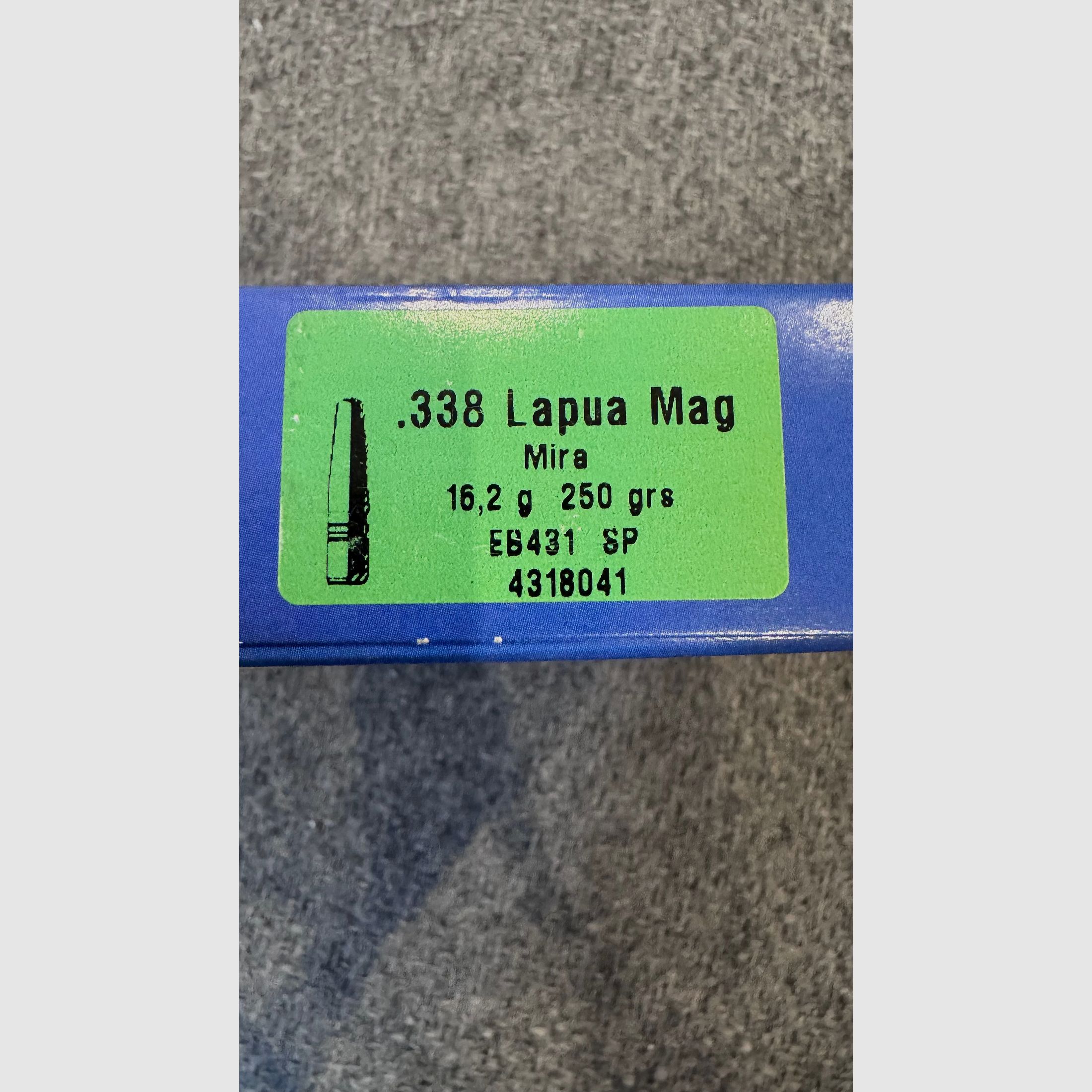 20 Stk. Lapua 338 Lapua Magnum Patronen Teilmantel Geschoss 