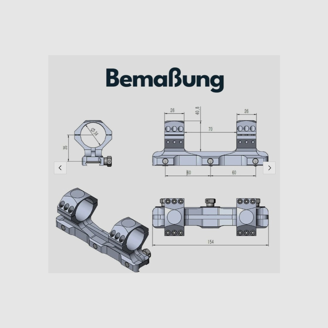 Vector Optics SCTM-60 X-Accu Blockmontage für 34mm Tubus, 21mm Picatinny, h=35mm