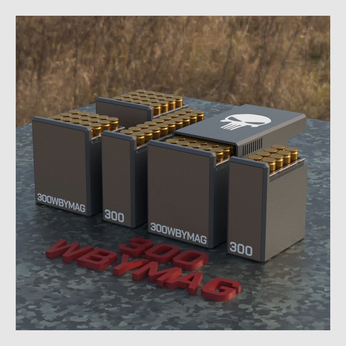 Filamelt Munitionsbox / Ammo Box .300 Wby. Magnum – Patronenbox für 50 Schuss, Made in Germany