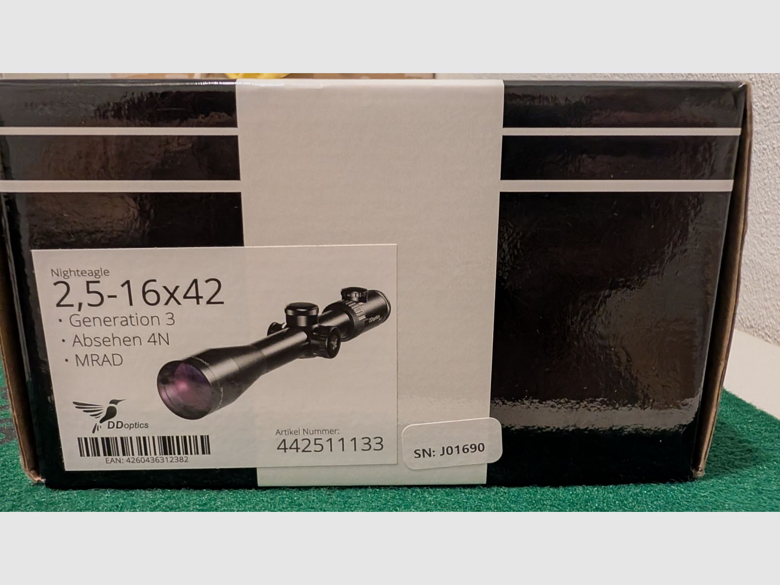 DDOptics V6 2.5-16x42 3rd Gen scope with manual red dot sight