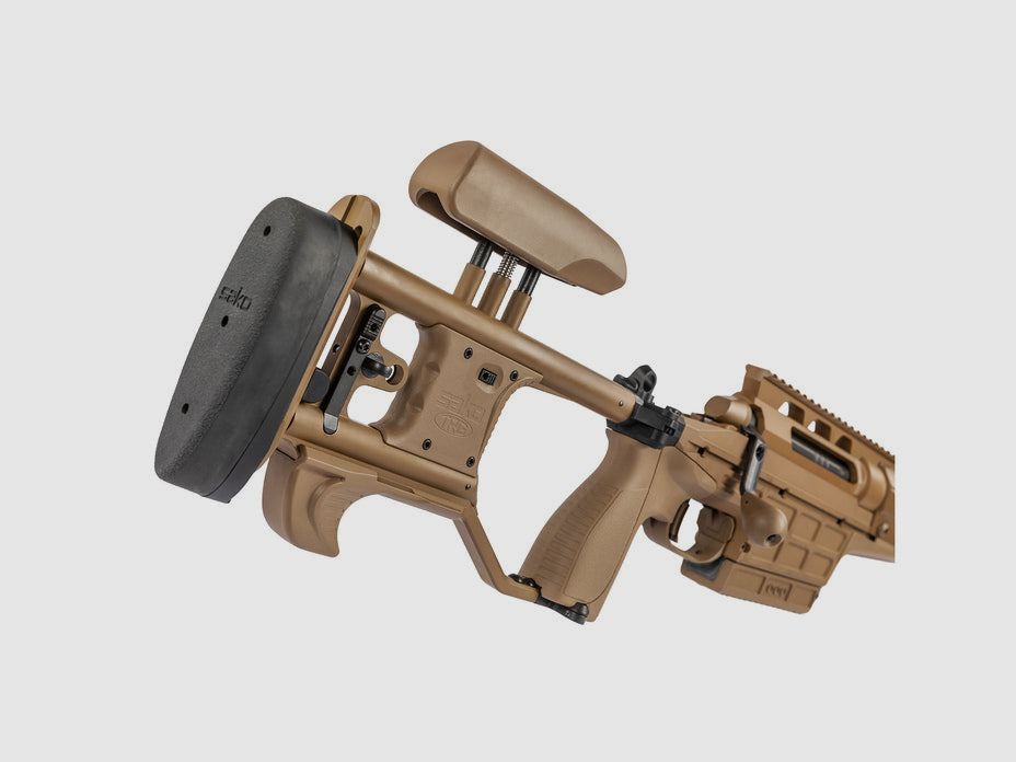 SAKO TRG M10 .308 Win., field drab Cerakote, Lauflänge 26" 22mm kanneliert mit Mündungsbremse, Druckpunktabzug, 30 MOA M-LOK, Alu/Synthetikschaft klappbar mit verstellbarer Backe in field drab, 10 Schuss, MG M18X1, Bild 2 von 5