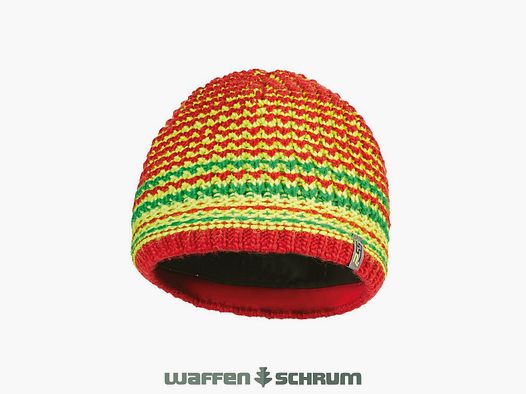 Strickmütze Rot/Gelb/Grün