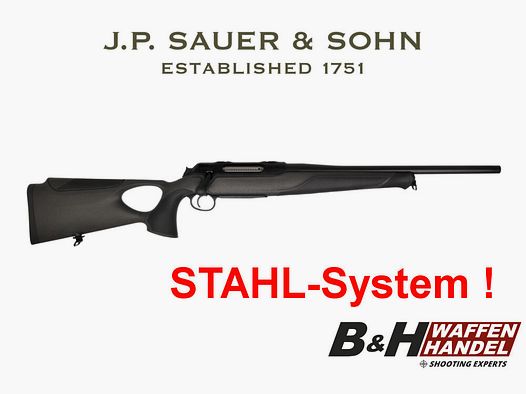 Sauer 404 Synchro XT / Carcasa de Acero / Culata / Seguridad Manual / Rosca para Silenciador / S404 Repetidor de Caza (cf. 505)