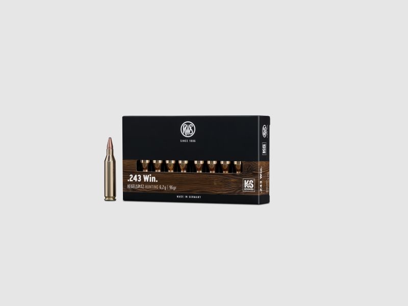 RWS .243 Win. Pointed Soft Point 6.2g 96grs
