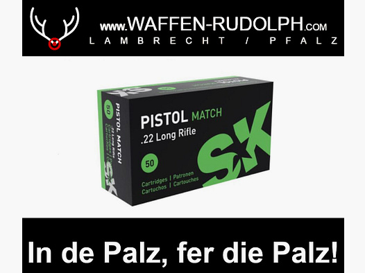 SK Pistol Match .22 lr. VPE: 50 disparos *Requiere licencia de armas