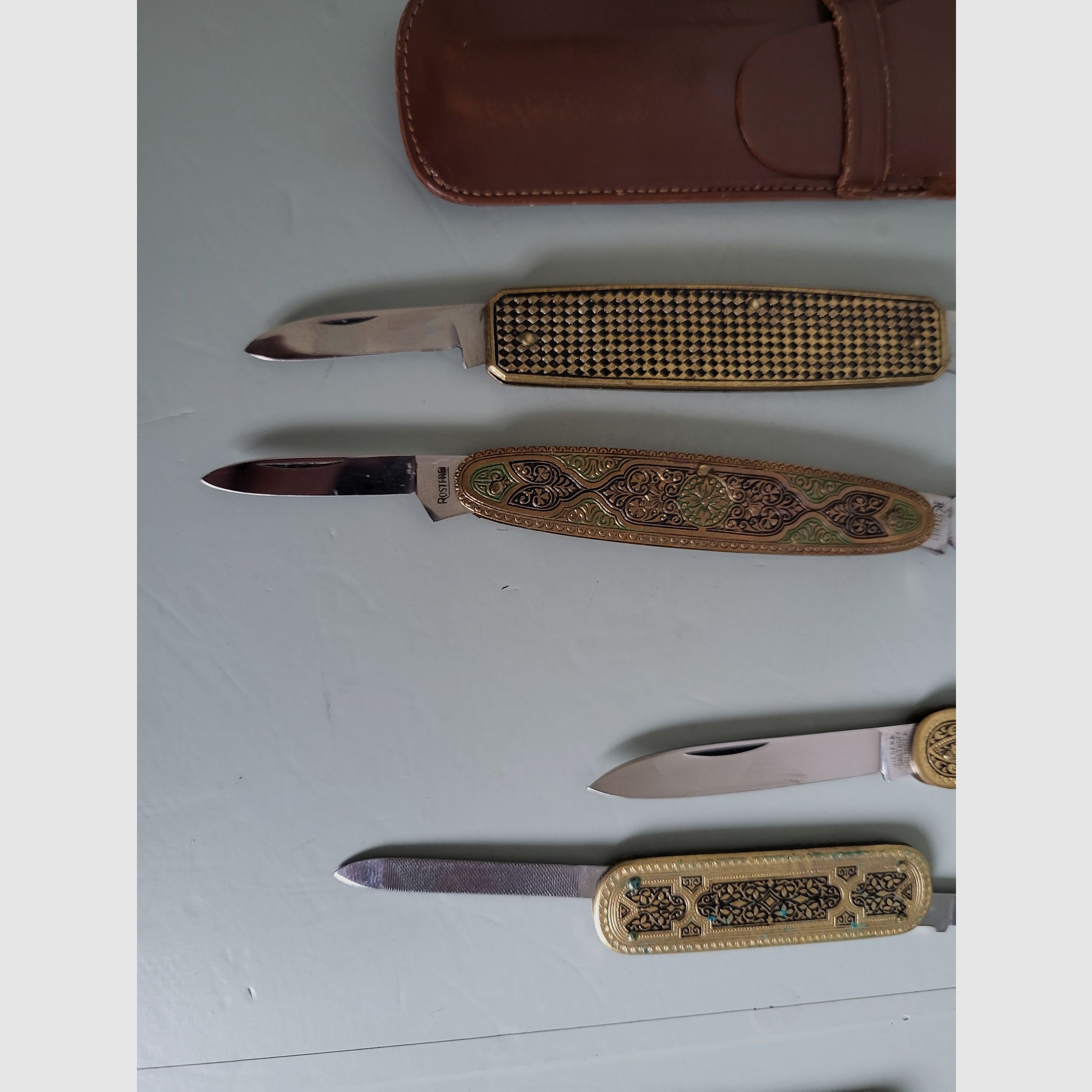 Toledo pocket knife - folding knife brass - Solingen - 1960s