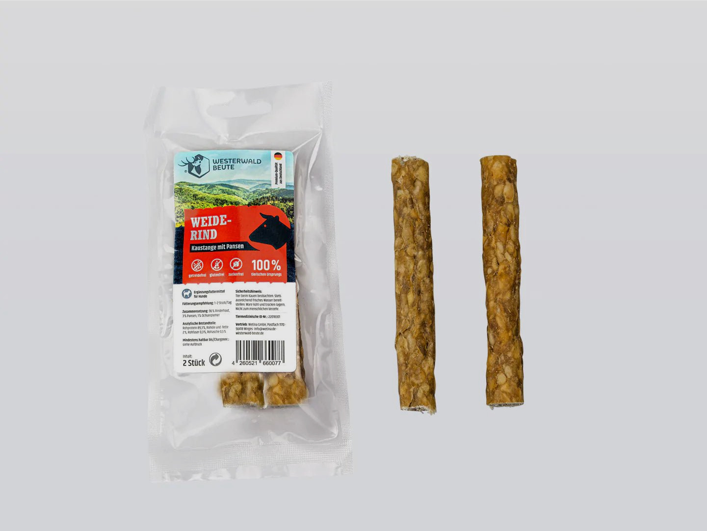 Pansenkaustange Snack vom Weiderind - 2 Stück €2.99