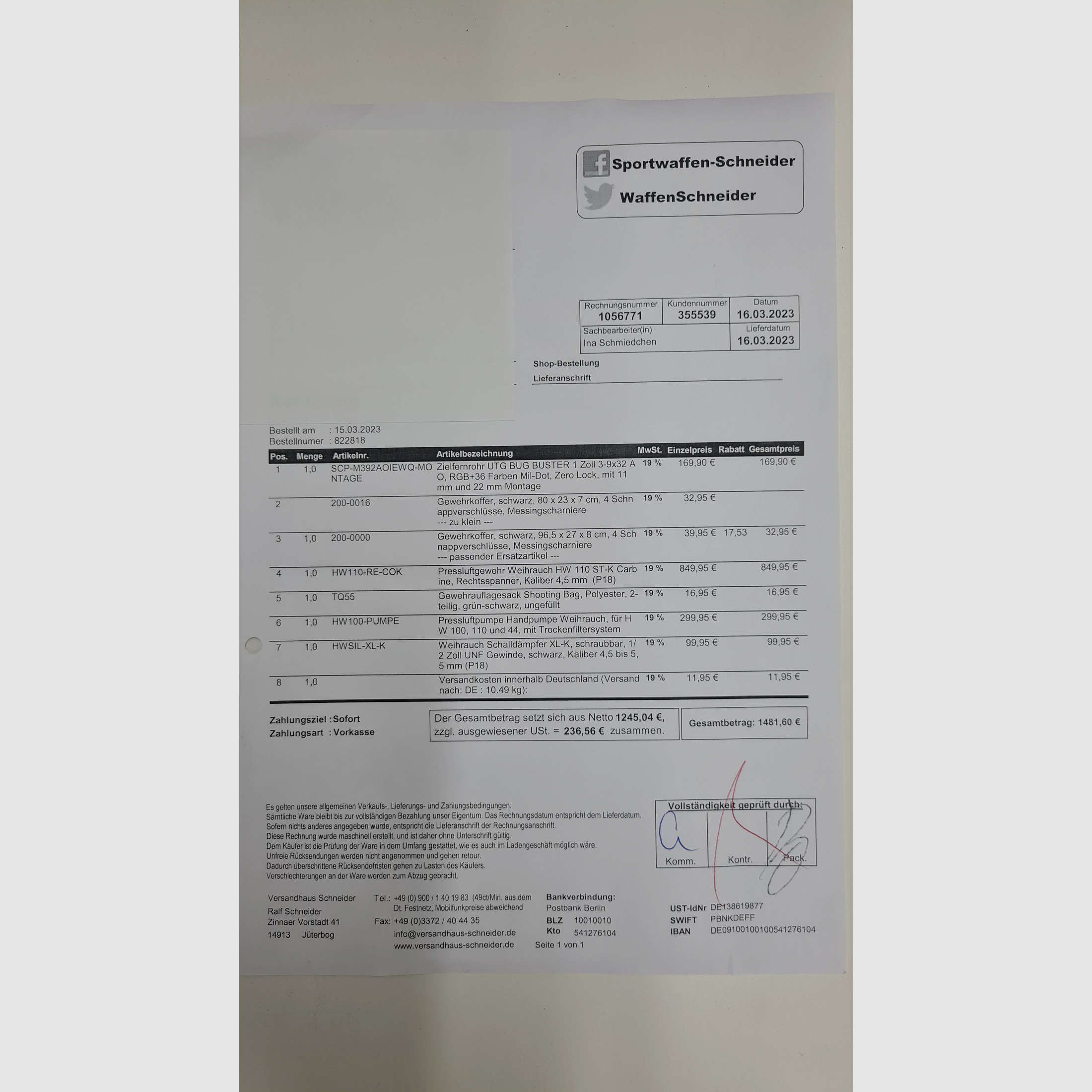 Weihrauch HW 110, neuwertig