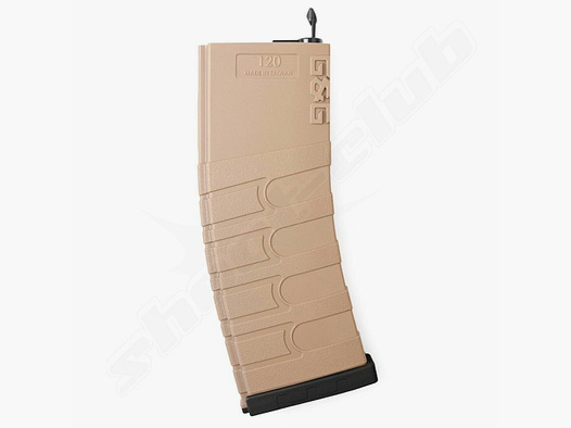 G&G Armament G&G Cargador para M4/M16/AR15 MidCap 120 Tiros TAN - BLK