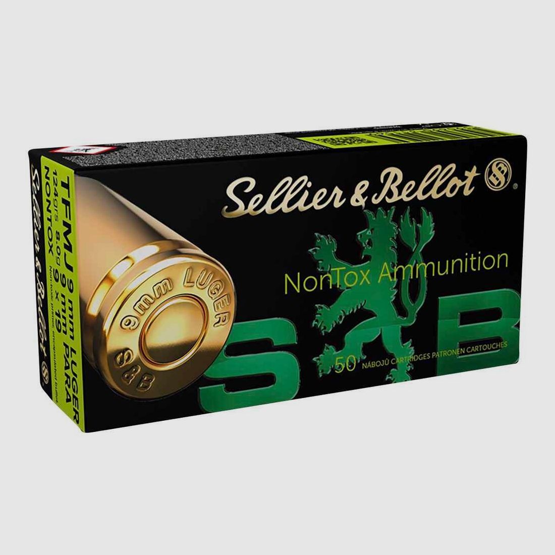9 mm Luger TFMJ NonTox 8,0g/124grs. Sellier & Bellot