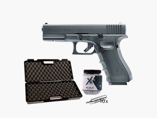 Glock 17 Gen. 4 CO2 Pistole 4,5 mm Stahl BBs - Koffer-Set