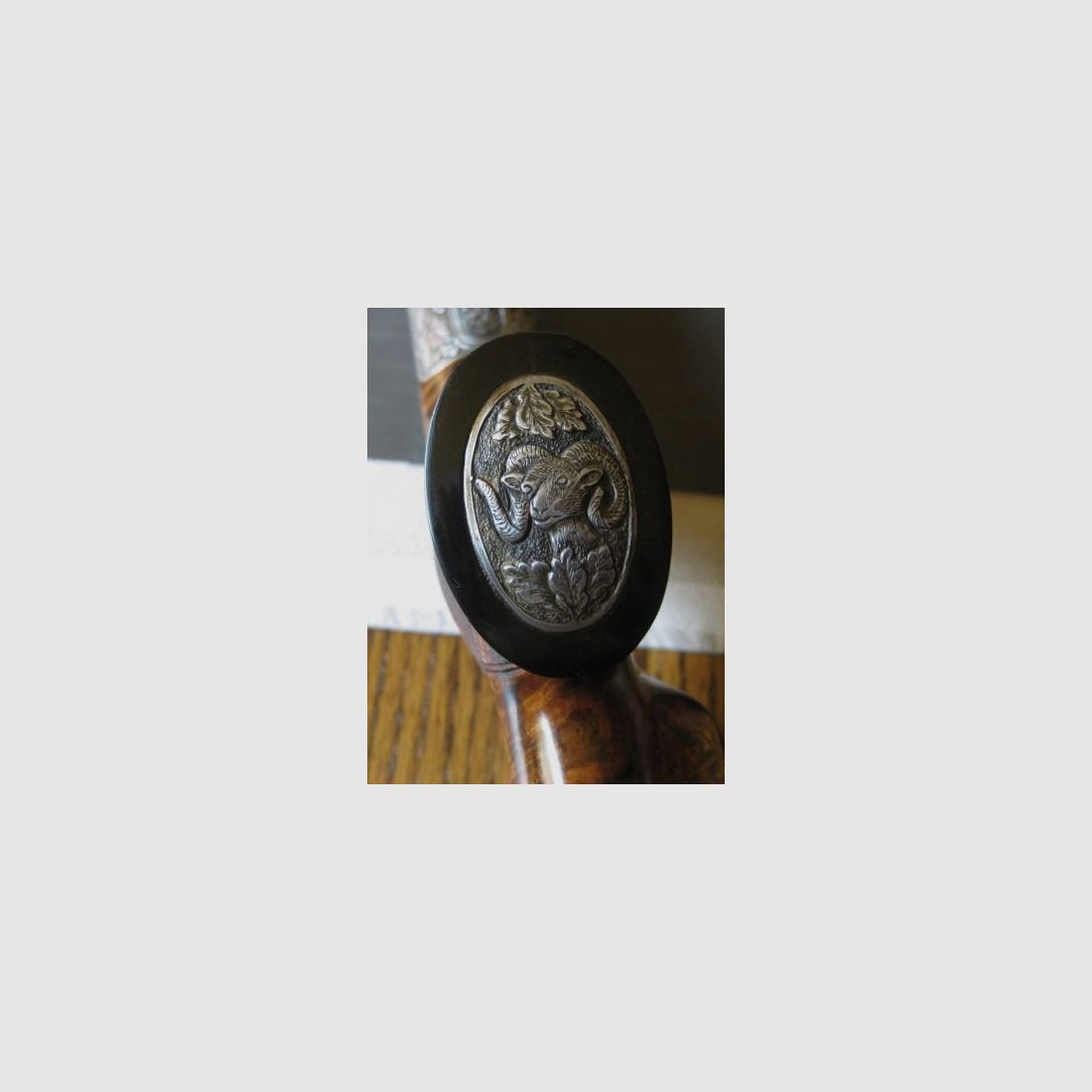 Absolutely UNIQUE COLLECTOR'S ITEM = Almost like new "Custom STEEL SYSTEM completion" with HAND-MODELED FULL ENGRAVINGS for R93, with custom-made right-handed semiweight stock and Category-11!! System is still one WITHOUT serial number!! Includes Blaser leather rifle sling!, image 13 of 17