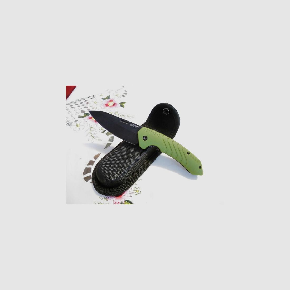 GREIFS® Klappmesser (Zweihandmesser) mit Messertasche Liner-Look scharf Neu !