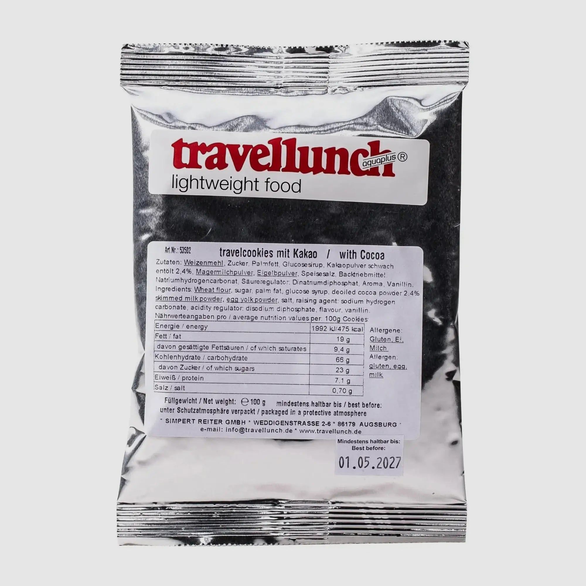 Travellunch Travelcookies o smaku kakao