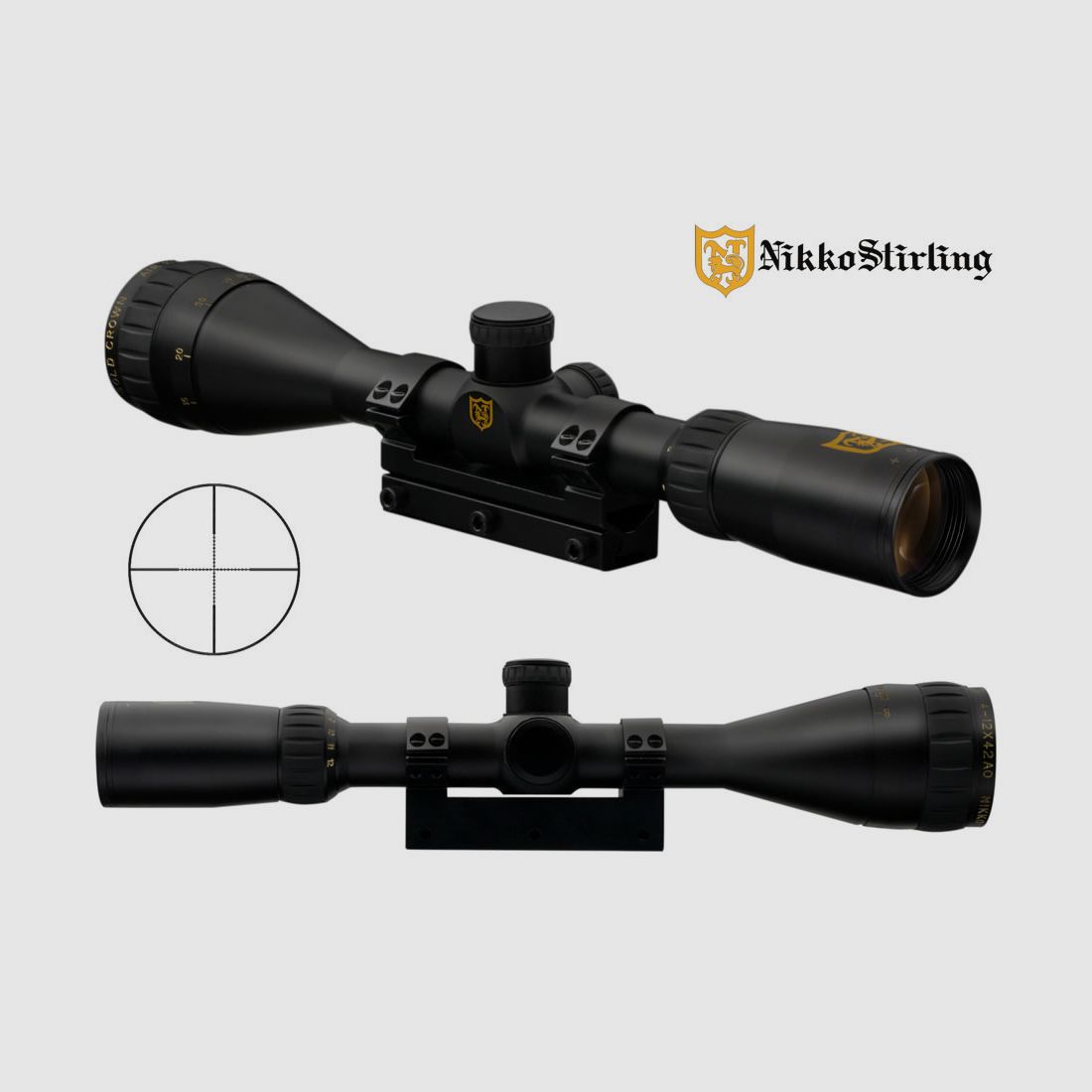 Nikko Stirling Zielfernrohr Gold Crown Airking 4-12x42 Half Mil-Dot, unbeleuchtet