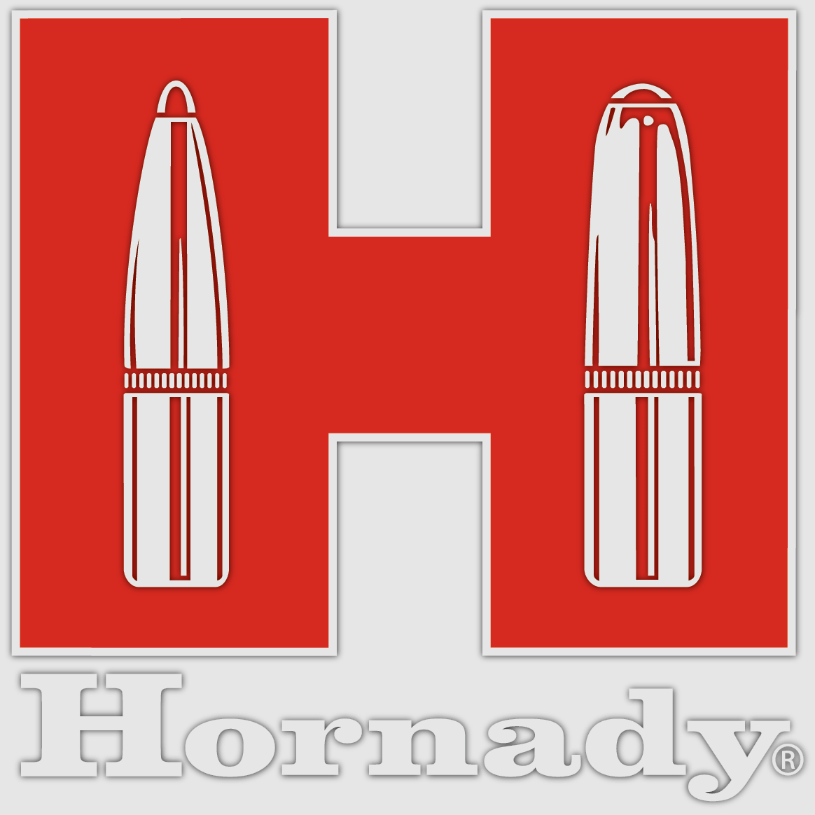 Hornady "Red H" Aufkleber – Rot/Weiß – ca. 8,9×8,9 cm
