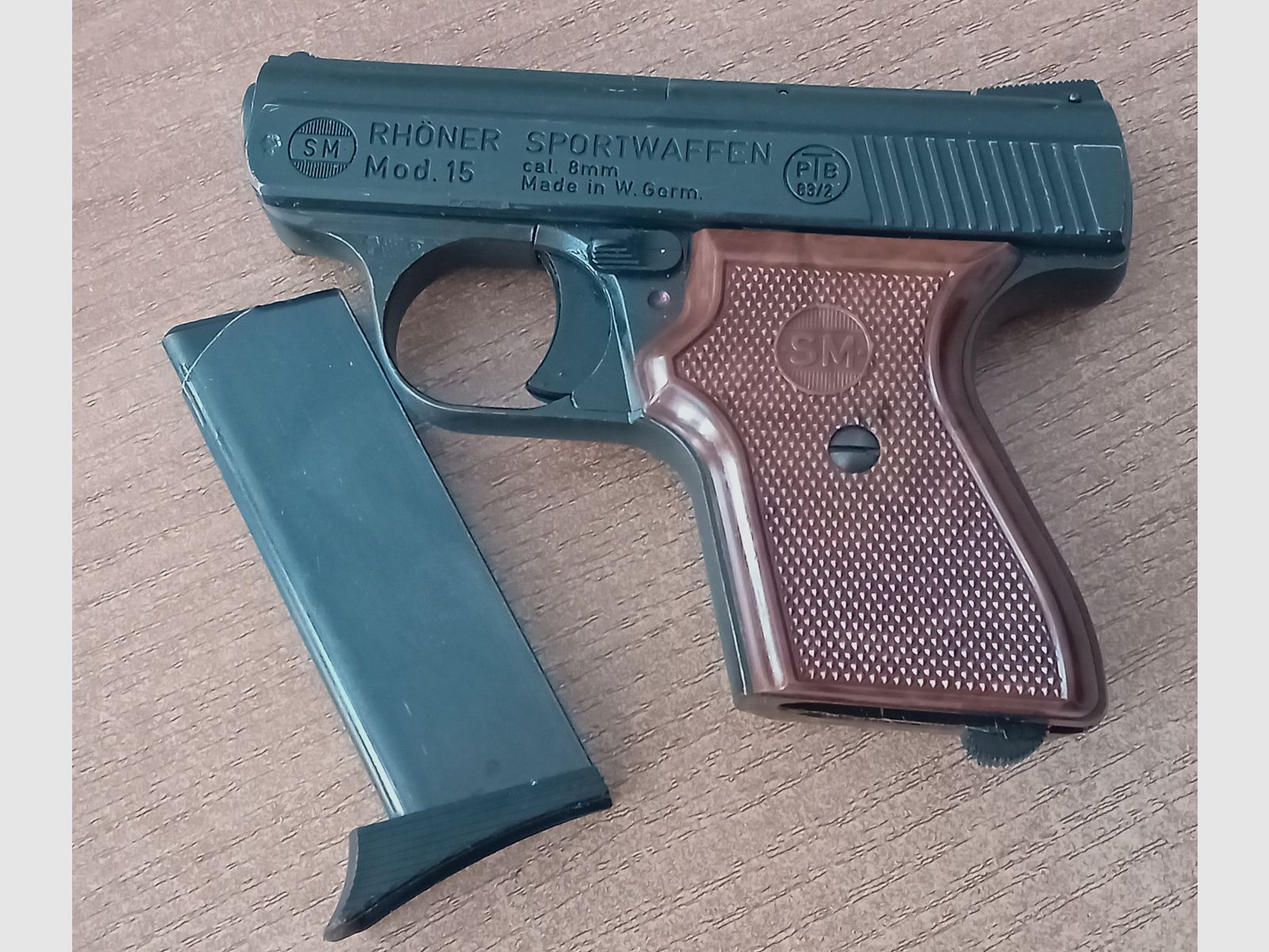 Alte Rhöner SM 15 Kal. 8 mm Knall im PTB 83/2 von 1989!