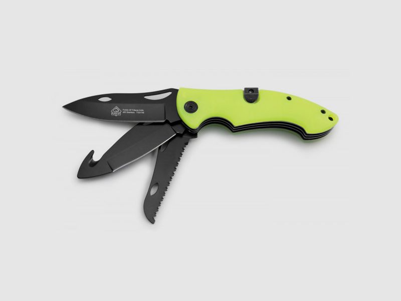 PUMA XP Trifecta 3-Klingen Schliessmesser, Acryl Fluoreszierend