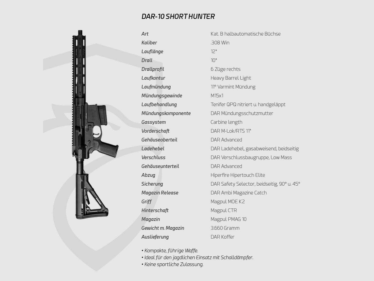 DAR-10 SHORT HUNTER
