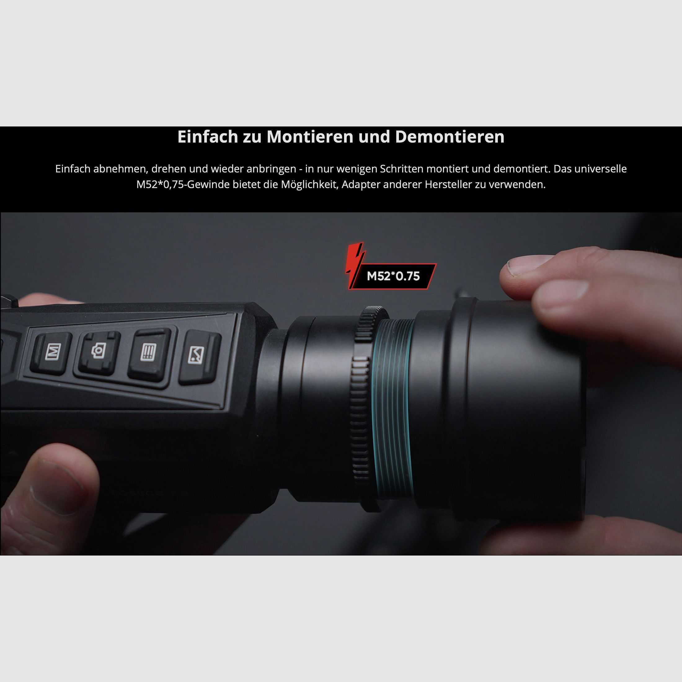 Hikmicro 50-2-083 Clip-On Thunder TE19C 2.0 Wärmebildvorsatzgerät 256x192 Pixel 12µm weniger als 35