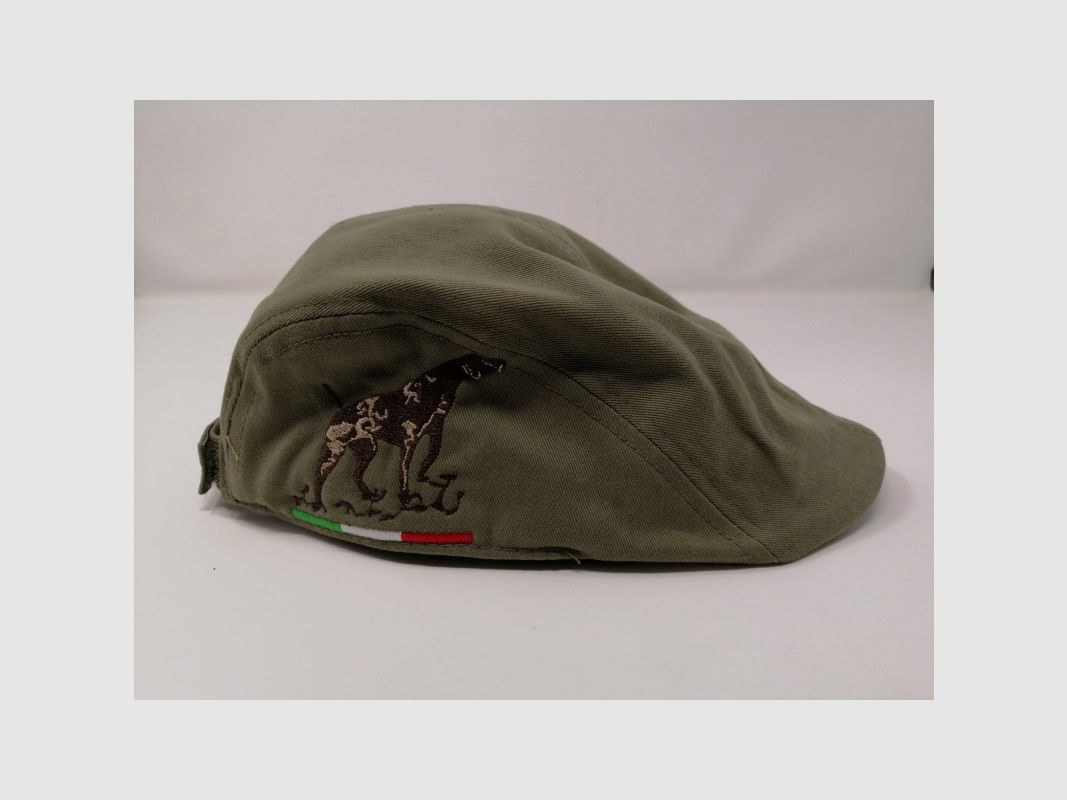 GROENE STOFFEN HOED MET BROWN BORDUURSEL POINTER ITALIA (VOLLE VORM)