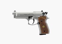 Pistolet CO2 Beretta 92F Nikiel/Drewno Kal.4,5mm 8 Strzałów