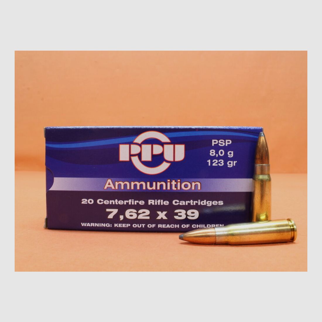 Prvi Partizan cartridges 7.62x39 Prvi Partizan 123grs PSP (A-210) box of 20 cartridges / 8.0g partial jacket