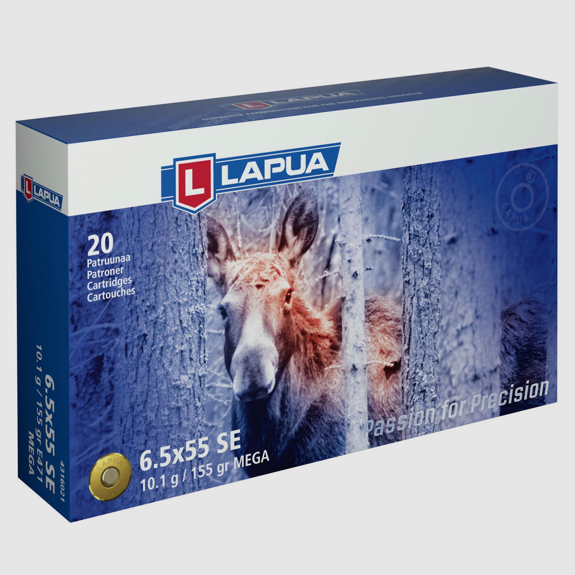 Lapua 44630000 Mega 6,5x55 Sueco 9,1g 140grs. Munición para armas largas