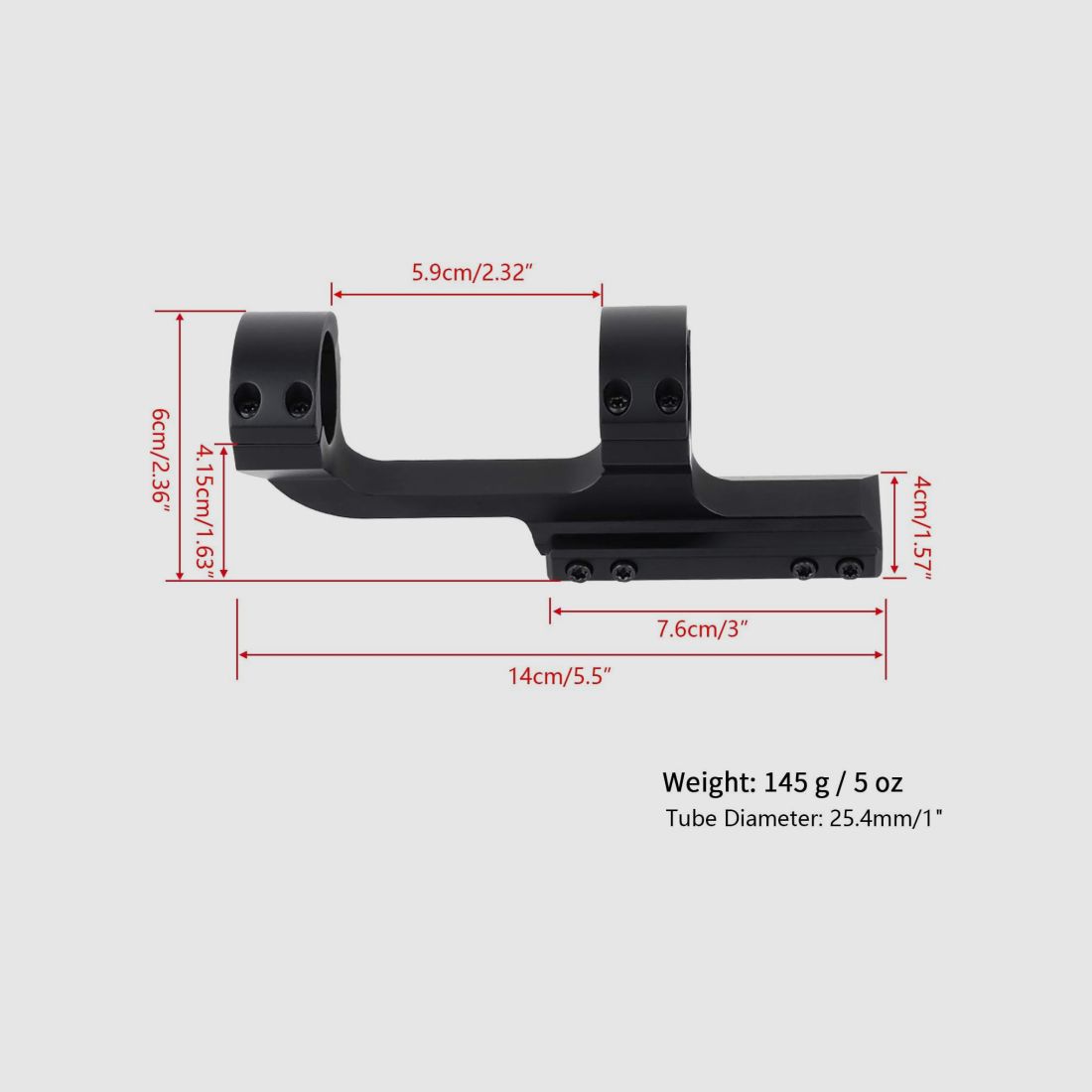 25,4 mm Zielfernrohrhaltering für Picatinny-Schienen