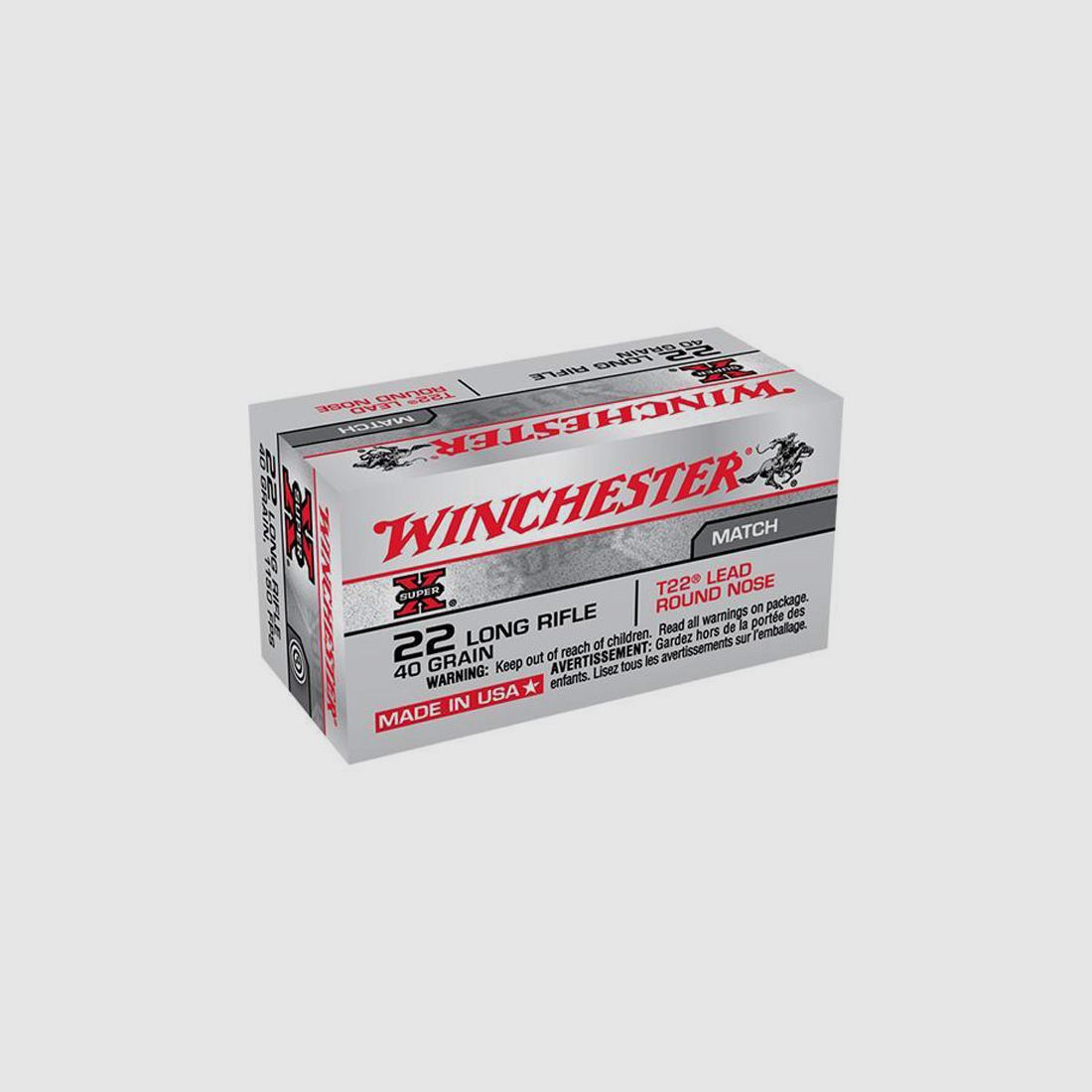 Winchester T22 .22 LR 40GR LRN 50 cartridges