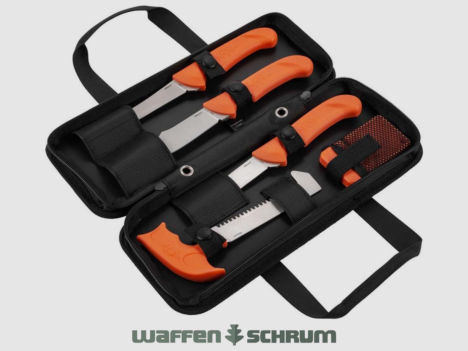 Blaser Set de despiece Professional naranja, Skinner de plástico - Cuchillo de deshuesado - Cuchillo de fileteo - Sierra para huesos
