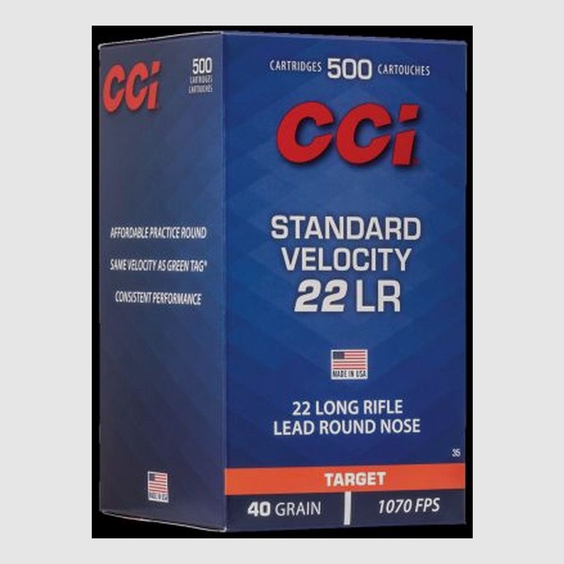 22 long rifle CCI Standard Velocity 40 gr LRN VE500
